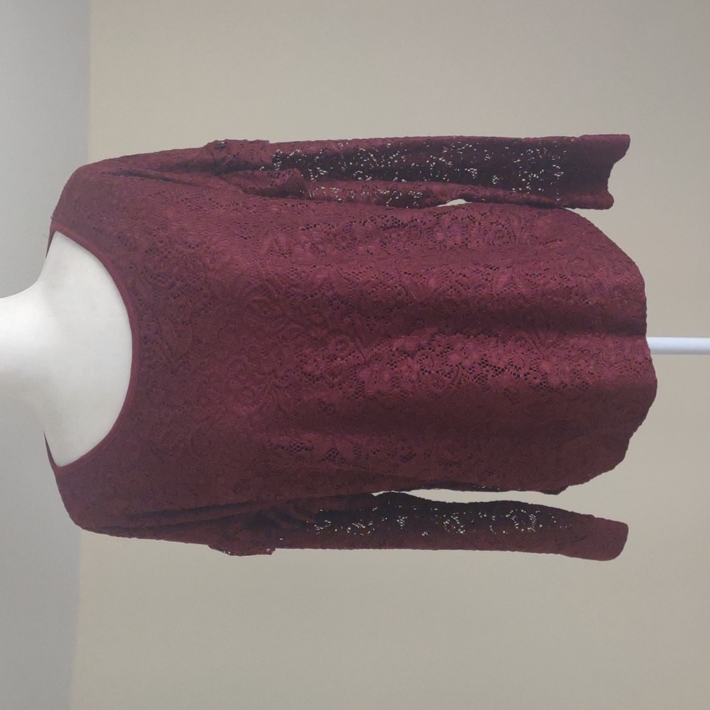 Juicy Couture lined crocheted lace top Size XXL Wine